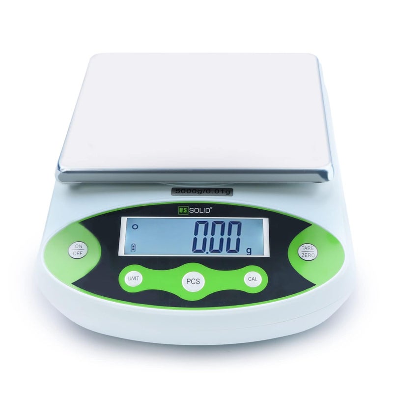 U.S. Solid Digital Analytical Balance 500g x 0.01g, High Precision Lab Scale, 200g Calibration Weight, 10 Weighing Units, AC 100V-240V & DC 9V, Piece Counting - Image 3